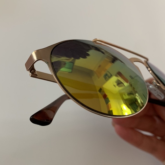 YELLOW ORANGE ROSE GOLD SUNGLASSES - Picture 5 of 5